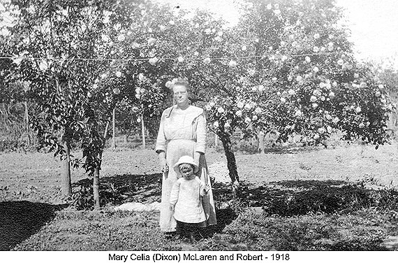 Mary Celia (Dixon) McLaren with Robert - 1918