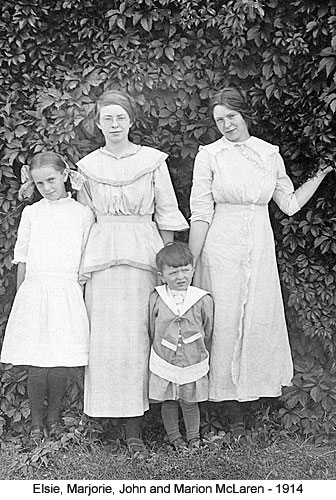 Elsie, Marjorie, John, Marion McLaren - 1914