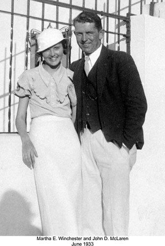 Martha E. Winchester and John D. McLaren - 1933